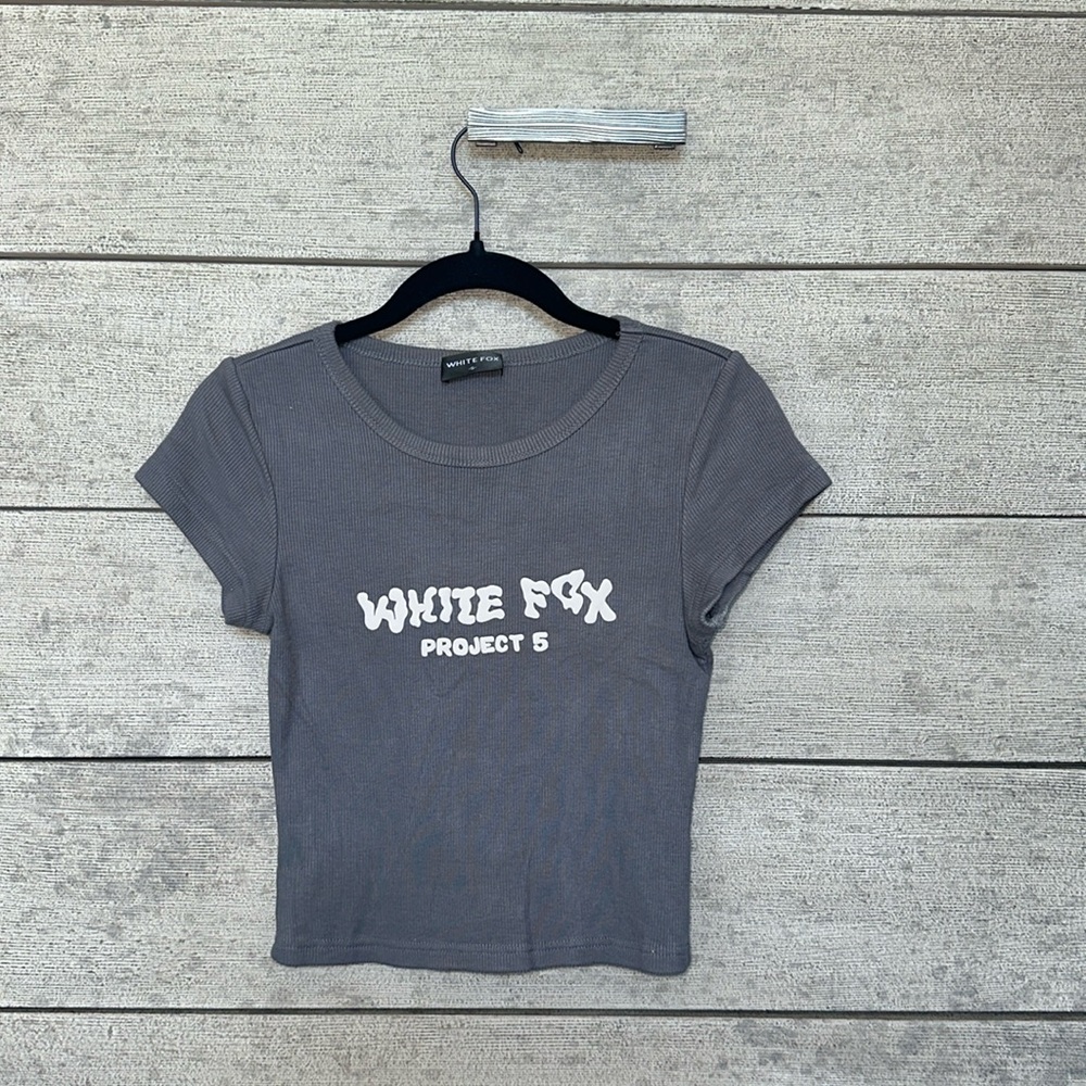 White Fox Ribbed T-Shirt